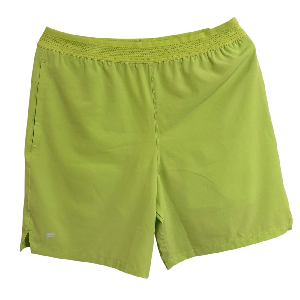 Fabletics Shorts The Fundamental Short Lined Green/Yellow Activewear Gym Medium‎